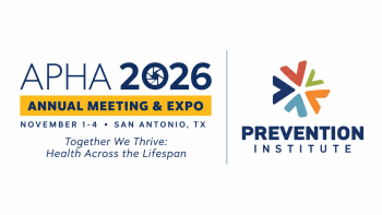 APHA 2026 Annual Meeting & Expo logo in blue and gold, featuring a camera aperture design within the zero.