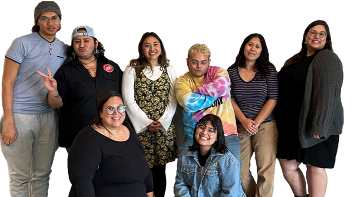 Group of diverse community leaders posing together, smiling and showing personality, representing youth leadership and community power building